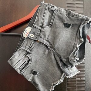 Abercrombie Kids Gray Distressed Denim Shorts